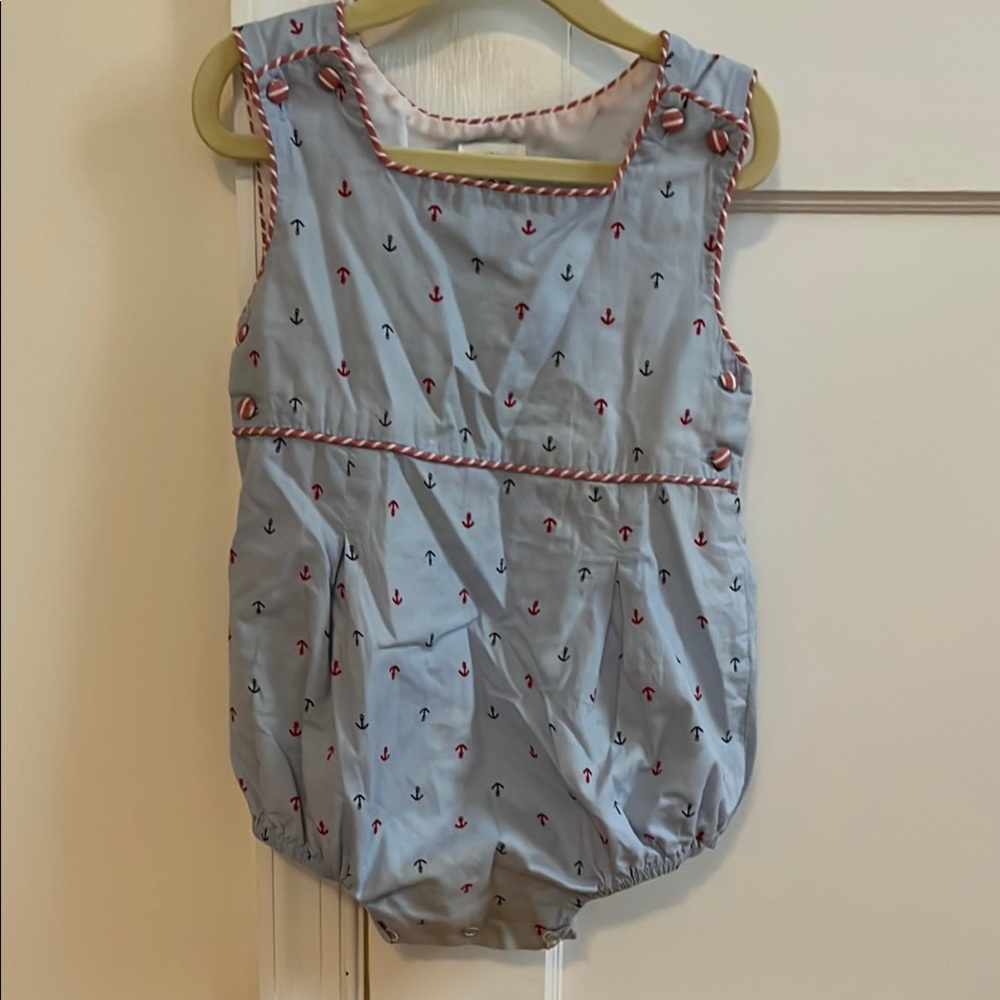 Nautical Baby Romper - Blue with Anchors